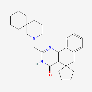 molecular formula C27H35N3O B3721956 2-(2-azaspiro[5.5]undec-2-ylmethyl)-3H-spiro[benzo[h]quinazoline-5,1'-cyclopentan]-4(6H)-one 