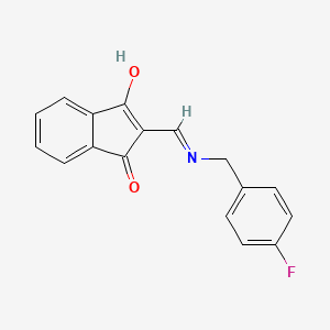molecular formula C17H12FNO2 B3721961 2-{[(4-fluorobenzyl)amino]methylene}-1H-indene-1,3(2H)-dione 