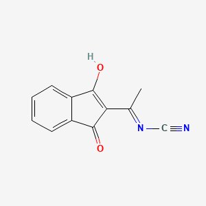 molecular formula C12H8N2O2 B3721967 [1-(1,3-dioxo-1,3-dihydro-2H-inden-2-ylidene)ethyl]cyanamide CAS No. 5812-86-2