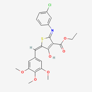 molecular formula C23H22ClNO6S B3721994 Ethyl (5E)-2-[(3-chlorophenyl)amino]-4-oxo-5-[(3,4,5-trimethoxyphenyl)methylidene]-4,5-dihydrothiophene-3-carboxylate 