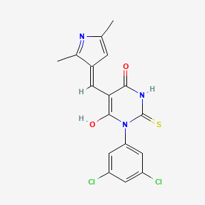 molecular formula C17H13Cl2N3O2S B3721997 1-(3,5-dichlorophenyl)-5-[(2,5-dimethyl-1H-pyrrol-3-yl)methylene]-2-thioxodihydro-4,6(1H,5H)-pyrimidinedione 