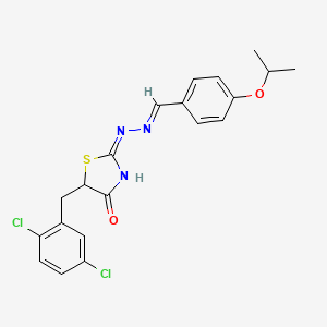 molecular formula C20H19Cl2N3O2S B3722008 4-isopropoxybenzaldehyde [5-(2,5-dichlorobenzyl)-4-oxo-1,3-thiazolidin-2-ylidene]hydrazone 