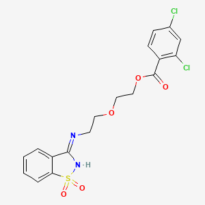 molecular formula C18H16Cl2N2O5S B3722017 2-{2-[(1,1-dioxido-1,2-benzisothiazol-3-yl)amino]ethoxy}ethyl 2,4-dichlorobenzoate 