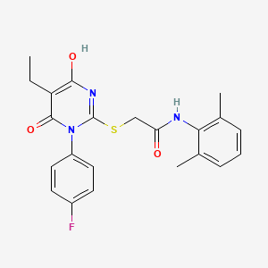 N-(2,6-dimethylphenyl)-2-{[5-ethyl-1-(4-fluorophenyl)-4-hydroxy-6-oxo-1,6-dihydro-2-pyrimidinyl]thio}acetamide