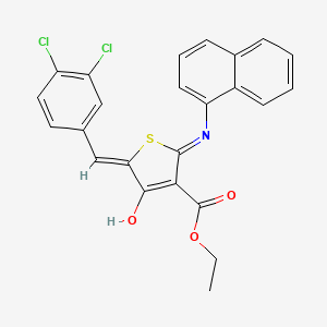molecular formula C24H17Cl2NO3S B3722026 ethyl 5-(3,4-dichlorobenzylidene)-2-(1-naphthylamino)-4-oxo-4,5-dihydro-3-thiophenecarboxylate 