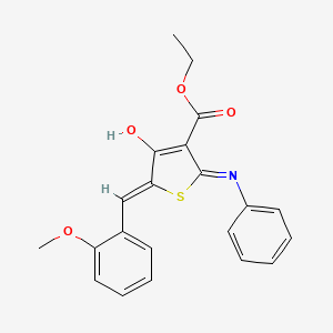 molecular formula C21H19NO4S B3722045 ethyl 2-anilino-5-(2-methoxybenzylidene)-4-oxo-4,5-dihydro-3-thiophenecarboxylate 