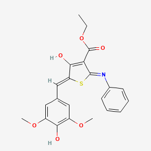molecular formula C22H21NO6S B3722050 ethyl 2-anilino-5-(4-hydroxy-3,5-dimethoxybenzylidene)-4-oxo-4,5-dihydro-3-thiophenecarboxylate 