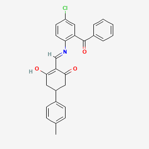 molecular formula C27H22ClNO3 B3722058 2-{[(2-benzoyl-4-chlorophenyl)amino]methylene}-5-(4-methylphenyl)-1,3-cyclohexanedione 