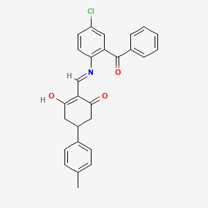 molecular formula C27H22ClNO3 B3722058 2-{[(2-benzoyl-4-chlorophenyl)amino]methylidene}-5-(4-methylphenyl)cyclohexane-1,3-dione 