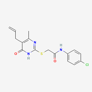 2-[(5-allyl-4-methyl-6-oxo-1,6-dihydro-2-pyrimidinyl)thio]-N-(4-chlorophenyl)acetamide