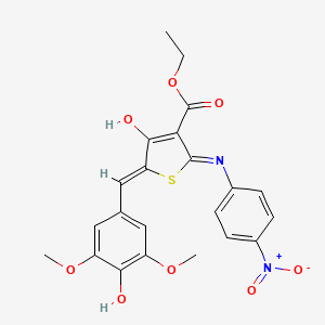 molecular formula C22H20N2O8S B3722072 ethyl 5-(4-hydroxy-3,5-dimethoxybenzylidene)-2-[(4-nitrophenyl)amino]-4-oxo-4,5-dihydro-3-thiophenecarboxylate 