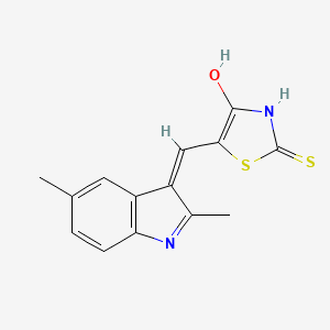 molecular formula C14H12N2OS2 B3722086 5-[(2,5-dimethyl-1H-indol-3-yl)methylene]-2-thioxo-1,3-thiazolidin-4-one 