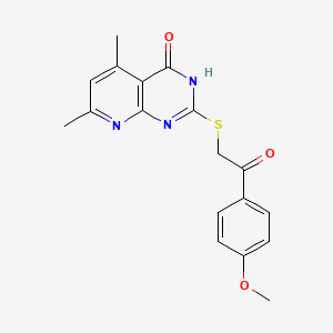 molecular formula C18H17N3O3S B3722089 2-[(4-hydroxy-5,7-dimethylpyrido[2,3-d]pyrimidin-2-yl)thio]-1-(4-methoxyphenyl)ethanone CAS No. 6589-45-3