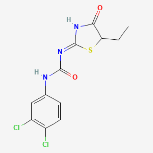 molecular formula C12H11Cl2N3O2S B3722095 N-(3,4-dichlorophenyl)-N'-(5-ethyl-4-oxo-4,5-dihydro-1,3-thiazol-2-yl)urea 