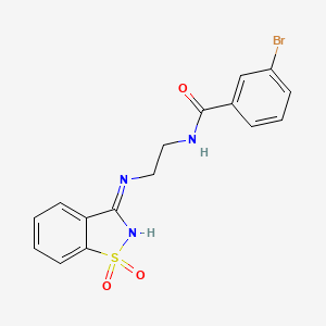 molecular formula C16H14BrN3O3S B3722121 3-bromo-N-{2-[(1,1-dioxido-1,2-benzisothiazol-3-yl)amino]ethyl}benzamide 
