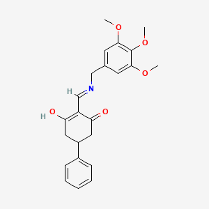 molecular formula C23H25NO5 B3722141 5-phenyl-2-{[(3,4,5-trimethoxybenzyl)amino]methylene}-1,3-cyclohexanedione 