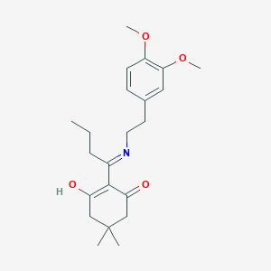 molecular formula C22H31NO4 B3722154 2-(1-{[2-(3,4-dimethoxyphenyl)ethyl]amino}butylidene)-5,5-dimethyl-1,3-cyclohexanedione 