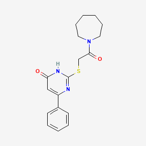 molecular formula C18H21N3O2S B3722156 2-{[2-(1-azepanyl)-2-oxoethyl]thio}-6-phenyl-4(3H)-pyrimidinone 