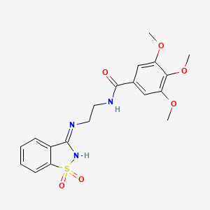 molecular formula C19H21N3O6S B3722164 N-{2-[(1,1-dioxido-1,2-benzisothiazol-3-yl)amino]ethyl}-3,4,5-trimethoxybenzamide 