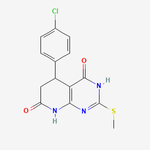 molecular formula C14H12ClN3O2S B3722185 5-(4-chlorophenyl)-2-(methylthio)-5,8-dihydropyrido[2,3-d]pyrimidine-4,7(3H,6H)-dione 