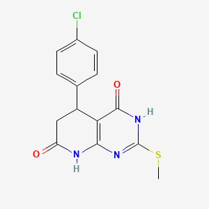 molecular formula C14H12ClN3O2S B3722185 5-(4-chlorophenyl)-2-(methylsulfanyl)-5,8-dihydropyrido[2,3-d]pyrimidine-4,7(3H,6H)-dione 