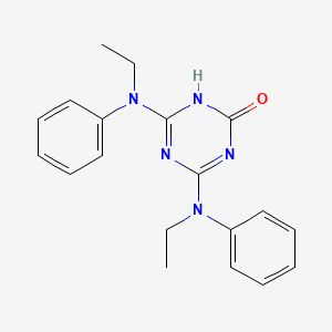 molecular formula C19H21N5O B3722206 4,6-BIS[ETHYL(PHENYL)AMINO]-1,2-DIHYDRO-1,3,5-TRIAZIN-2-ONE 