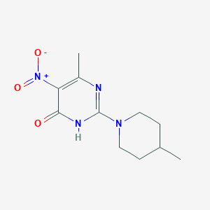 molecular formula C11H16N4O3 B3722216 6-methyl-2-(4-methyl-1-piperidinyl)-5-nitro-4-pyrimidinol 