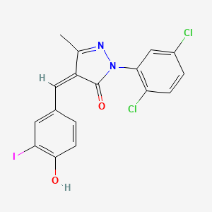 molecular formula C17H11Cl2IN2O2 B3722218 2-(2,5-dichlorophenyl)-4-(4-hydroxy-3-iodobenzylidene)-5-methyl-2,4-dihydro-3H-pyrazol-3-one 