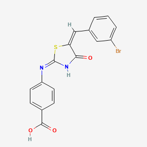 molecular formula C17H11BrN2O3S B3722221 4-{[5-(3-bromobenzylidene)-4-oxo-1,3-thiazolidin-2-ylidene]amino}benzoic acid 