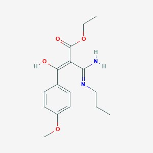 molecular formula C16H22N2O4 B3722229 ethyl 3-amino-2-(4-methoxybenzoyl)-3-(propylamino)acrylate 