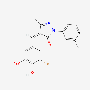 molecular formula C19H17BrN2O3 B3722240 4-(3-bromo-4-hydroxy-5-methoxybenzylidene)-5-methyl-2-(3-methylphenyl)-2,4-dihydro-3H-pyrazol-3-one 