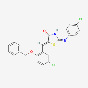 molecular formula C23H16Cl2N2O2S B3722260 5-[2-(benzyloxy)-5-chlorobenzylidene]-2-[(4-chlorophenyl)imino]-1,3-thiazolidin-4-one 