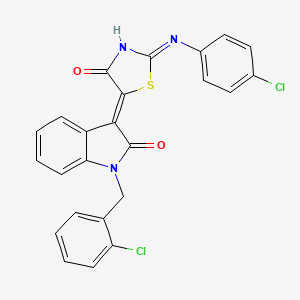 1-(2-chlorobenzyl)-3-{2-[(4-chlorophenyl)imino]-4-oxo-1,3-thiazolidin-5-ylidene}-1,3-dihydro-2H-indol-2-one