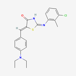 molecular formula C21H22ClN3OS B3722268 2-[(3-chloro-2-methylphenyl)imino]-5-[4-(diethylamino)benzylidene]-1,3-thiazolidin-4-one 