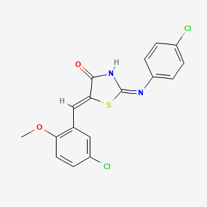 molecular formula C17H12Cl2N2O2S B3722274 5-(5-chloro-2-methoxybenzylidene)-2-[(4-chlorophenyl)imino]-1,3-thiazolidin-4-one 