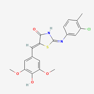 molecular formula C19H17ClN2O4S B3722281 2-[(3-chloro-4-methylphenyl)imino]-5-(4-hydroxy-3,5-dimethoxybenzylidene)-1,3-thiazolidin-4-one 