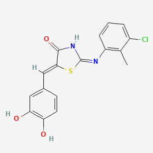 molecular formula C17H13ClN2O3S B3722288 2-[(3-chloro-2-methylphenyl)imino]-5-(3,4-dihydroxybenzylidene)-1,3-thiazolidin-4-one 