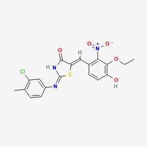 molecular formula C19H16ClN3O5S B3722289 2-[(3-chloro-4-methylphenyl)imino]-5-(3-ethoxy-4-hydroxy-2-nitrobenzylidene)-1,3-thiazolidin-4-one 