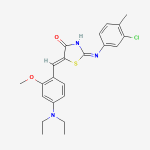 molecular formula C22H24ClN3O2S B3722293 2-[(3-chloro-4-methylphenyl)imino]-5-[4-(diethylamino)-2-methoxybenzylidene]-1,3-thiazolidin-4-one 