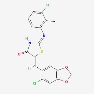 5-[(6-chloro-1,3-benzodioxol-5-yl)methylene]-2-[(3-chloro-2-methylphenyl)imino]-1,3-thiazolidin-4-one