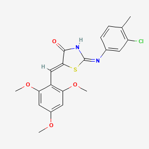 molecular formula C20H19ClN2O4S B3722310 2-[(3-chloro-4-methylphenyl)imino]-5-(2,4,6-trimethoxybenzylidene)-1,3-thiazolidin-4-one 