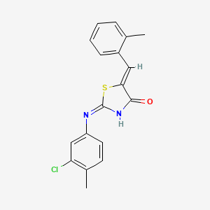 molecular formula C18H15ClN2OS B3722318 2-[(3-chloro-4-methylphenyl)imino]-5-(2-methylbenzylidene)-1,3-thiazolidin-4-one 