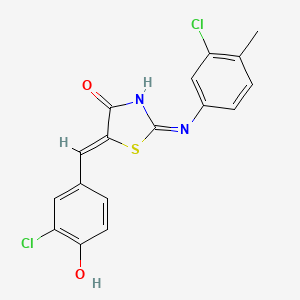 molecular formula C17H12Cl2N2O2S B3722321 5-(3-chloro-4-hydroxybenzylidene)-2-[(3-chloro-4-methylphenyl)imino]-1,3-thiazolidin-4-one 