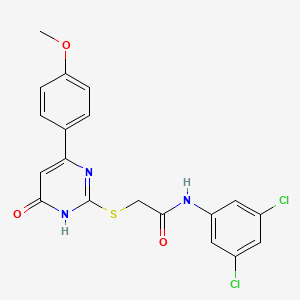 molecular formula C19H15Cl2N3O3S B3722330 N-(3,5-dichlorophenyl)-2-{[4-(4-methoxyphenyl)-6-oxo-1,6-dihydro-2-pyrimidinyl]thio}acetamide 