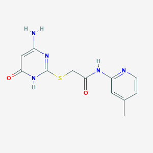molecular formula C12H13N5O2S B3722358 2-[(4-amino-6-oxo-1,6-dihydro-2-pyrimidinyl)thio]-N-(4-methyl-2-pyridinyl)acetamide 