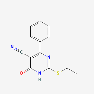 molecular formula C13H11N3OS B3722363 2-(ethylthio)-4-hydroxy-6-phenyl-5-pyrimidinecarbonitrile 