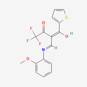 molecular formula C16H12F3NO3S B3722366 4,4,4-trifluoro-2-{[(2-methoxyphenyl)amino]methylene}-1-(2-thienyl)-1,3-butanedione 