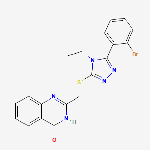molecular formula C19H16BrN5OS B3722380 2-({[5-(2-bromophenyl)-4-ethyl-4H-1,2,4-triazol-3-yl]thio}methyl)-4-quinazolinol 