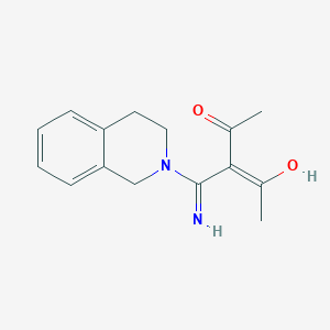 molecular formula C15H18N2O2 B3722390 3-[amino(3,4-dihydro-2(1H)-isoquinolinyl)methylene]-2,4-pentanedione 