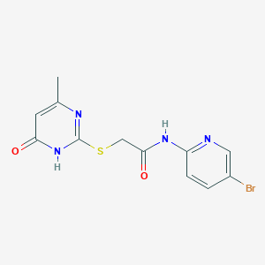 molecular formula C12H11BrN4O2S B3722398 N-(5-bromo-2-pyridinyl)-2-[(4-methyl-6-oxo-1,6-dihydro-2-pyrimidinyl)thio]acetamide 